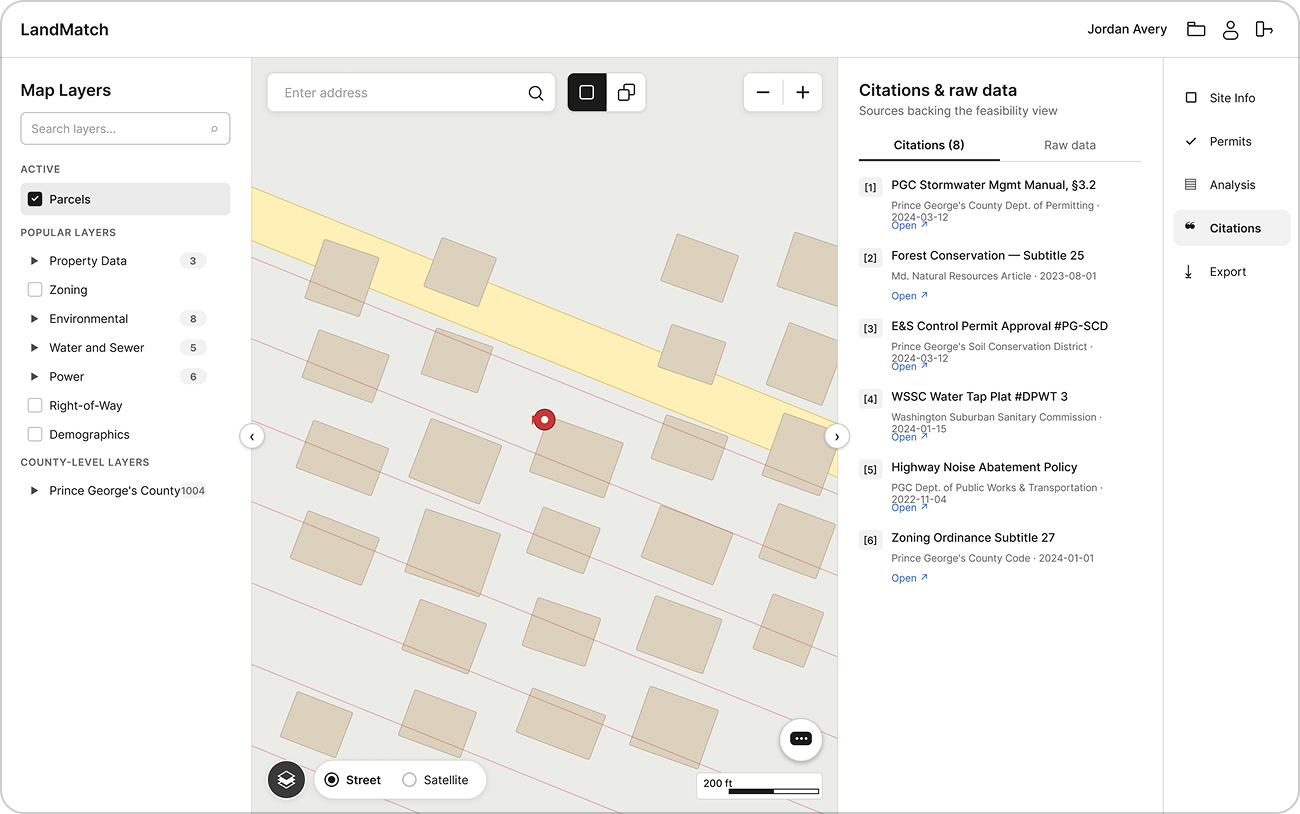 Version 3 lo-fi wireframe of the permits step